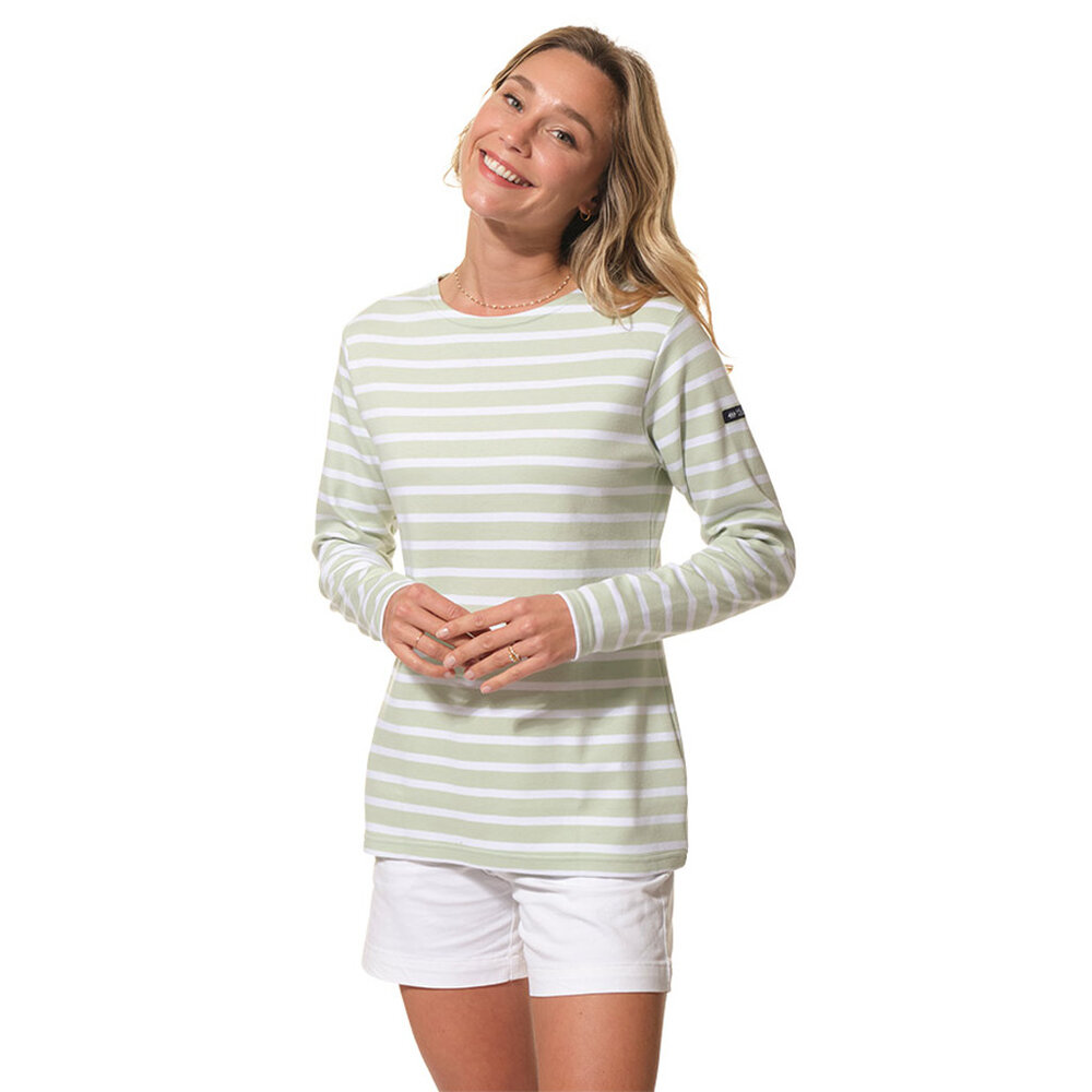 Hublot Cordage Maritiem Gestreept Ice Mint Longsleeve Shirt Dames Hublot Cordage Maritiem Gestreept Ice Mint Longsleeve Shirt Dames