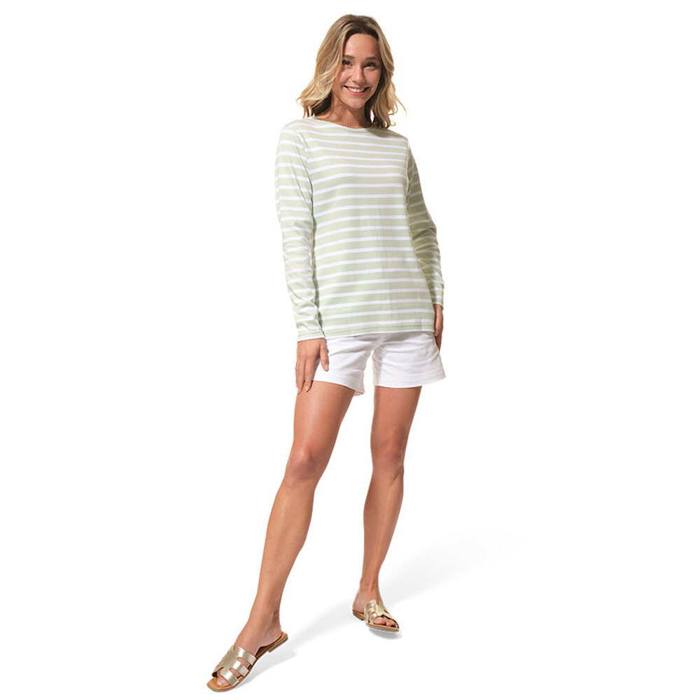 Hublot Cordage Maritiem Gestreept Ice Mint Longsleeve Shirt Dames Hublot Cordage Maritiem Gestreept Ice Mint Longsleeve Shirt Dames