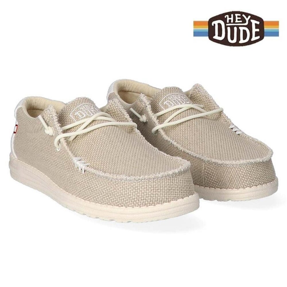 Hey Dude Wally Braided Off White Instappers Heren Hey Dude Wally Braided Off White Instappers Heren