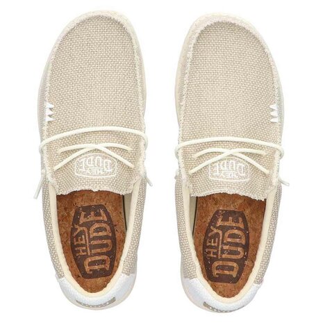 Hey Dude Wally Braided Off White Instappers Heren Hey Dude Wally Braided Off White Instappers Heren