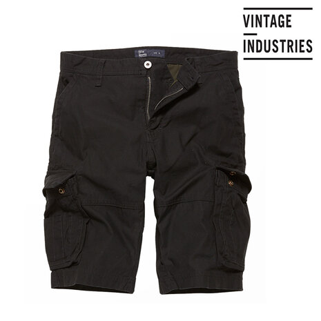 Vintage Industries Rowing Black Shorts Heren Vintage Industries Rowing Black Shorts Heren