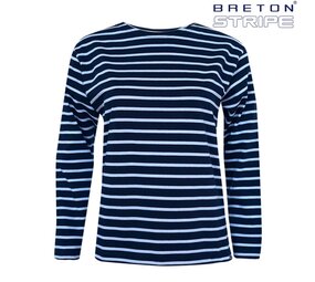 Breton Stripe Classic Navy Sky Blue Maritiem Shirt Dames Breton Stripe Classic Navy Sky Blue Maritiem Shirt Dames