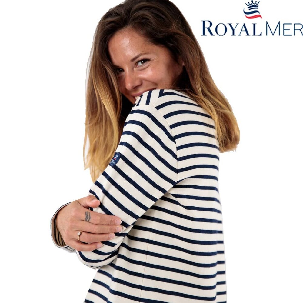 Royal Mer Bleizen Ecru Marine Klassieke Matrozentop Dames Royal Mer Bleizen Ecru Marine Klassieke Matrozentop Dames