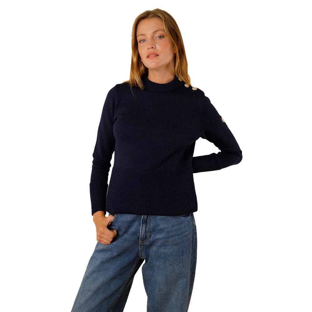 Royal Mer Brunella Marine Maritieme Trui Met Ronde Hals Dames Royal Mer Brunella Marine Maritieme Trui Met Ronde Hals Dames