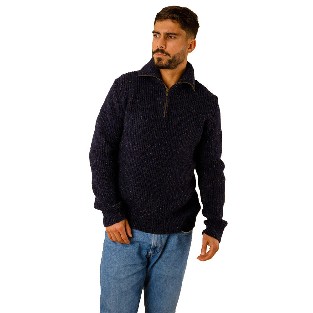 Royal Mer Lou Pull Zipper Marine Schipperstrui Heren Royal Mer Lou Pull Zipper Marine Schipperstrui Heren