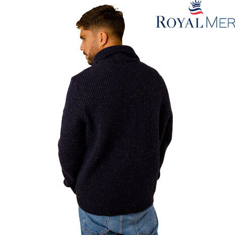 Royal Mer Lou Pull Zipper Marine Schipperstrui Heren Royal Mer Lou Pull Zipper Marine Schipperstrui Heren