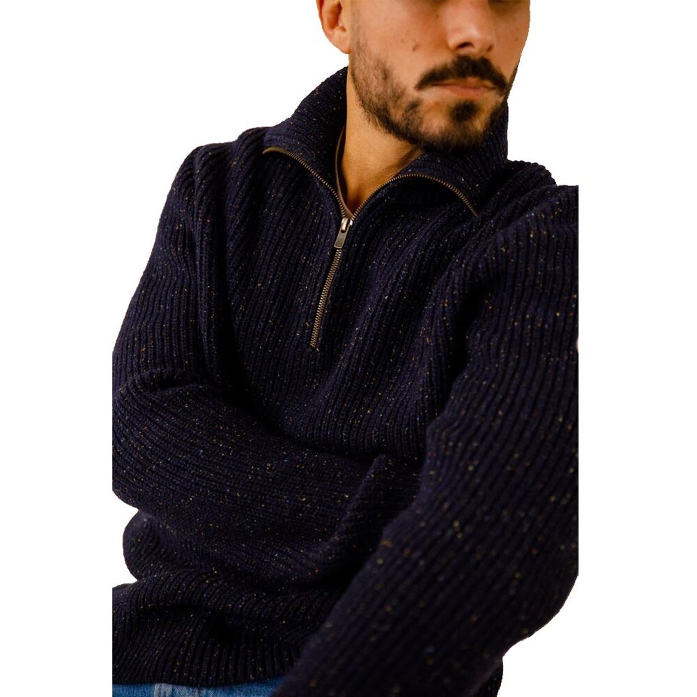 Royal Mer Lou Pull Zipper Marine Schipperstrui Heren Royal Mer Lou Pull Zipper Marine Schipperstrui Heren