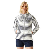 Regatta Bayletta White Navy Stripe Hoodie met Rits Dames Regatta Bayletta White Navy Stripe Hoodie met Rits Dames