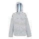 Regatta Bayletta White Navy Stripe Hoodie met Rits Dames Regatta Bayletta White Navy Stripe Hoodie met Rits Dames