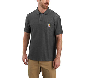 Carhartt Loose Fit Shortsleeve Pocket Polo Carbon Heather Heren Carhartt Loose Fit Shortsleeve Pocket Polo Carbon Heather Heren