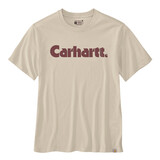 Carhartt Irvine Relaxed Logo Oat Milk T-Shirt Heren Carhartt Irvine Relaxed Logo Oat Milk T-Shirt Heren