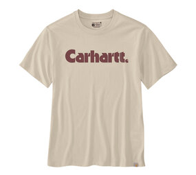 Carhartt Irvine Relaxed Logo Oat Milk T-Shirt Heren Carhartt Irvine Relaxed Logo Oat Milk T-Shirt Heren