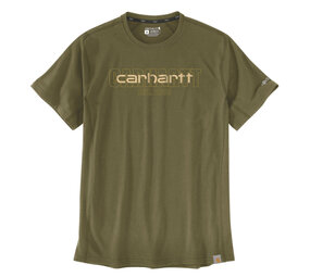 Carhartt Force Relaxed Fit Graphic Dark Bronzed Green T-Shirt Heren Carhartt Force Relaxed Fit Graphic Dark Bronzed Green T-Shirt Heren