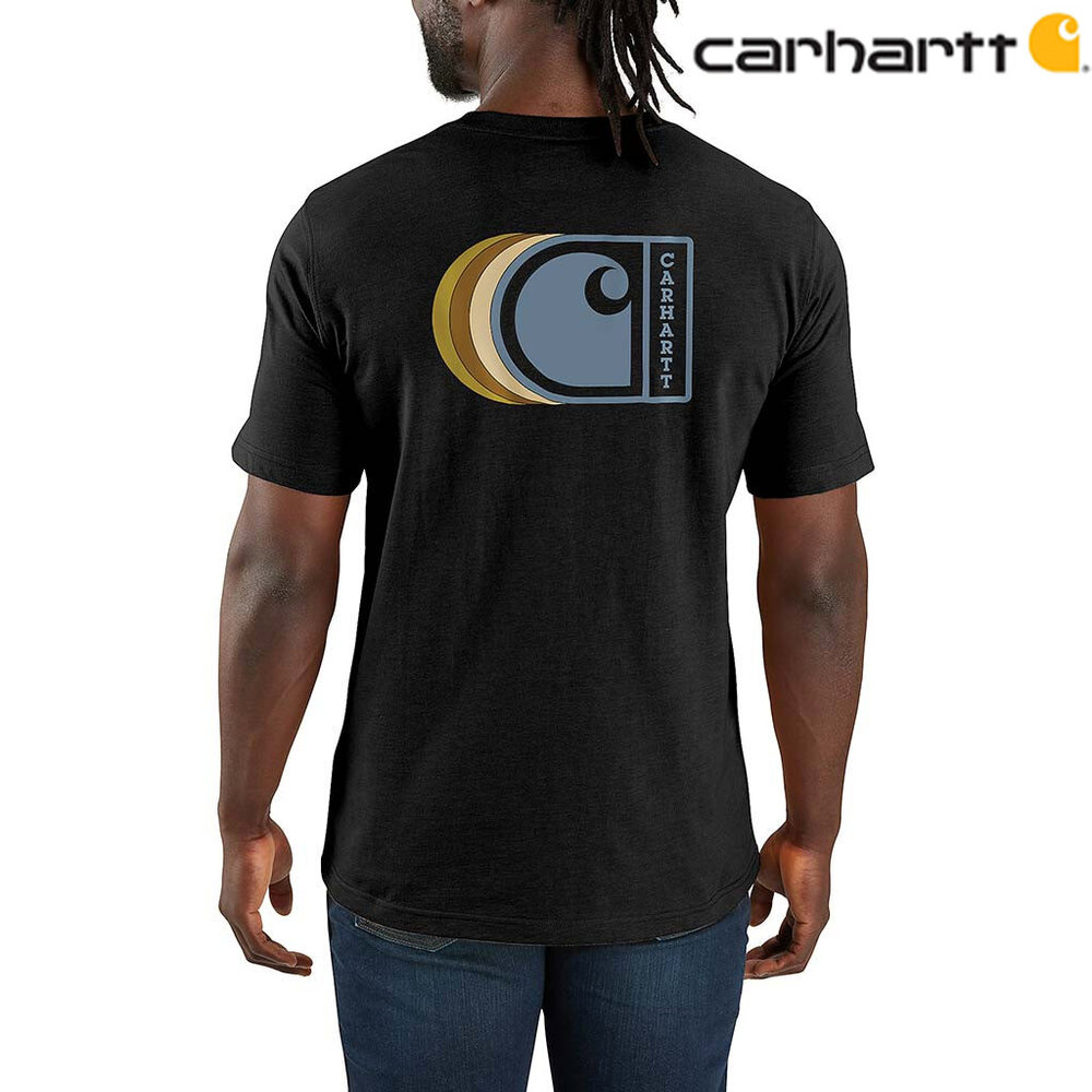 Carhartt Relaxed Fit Lightweight SS C Graphic Zwart T-Shirt Heren Carhartt Relaxed Fit Lightweight SS C Graphic Zwart T-Shirt Heren
