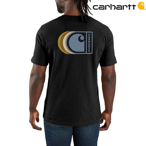 Carhartt Relaxed Fit Lightweight SS C Graphic Zwart T-Shirt Heren Carhartt Relaxed Fit Lightweight SS C Graphic Zwart T-Shirt Heren