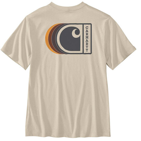 Carhartt Relaxed Fit Lightweight SS C Graphic Oat Milk T-Shirt Heren Carhartt Relaxed Fit Lightweight SS C Graphic Oat Milk T-Shirt Heren
