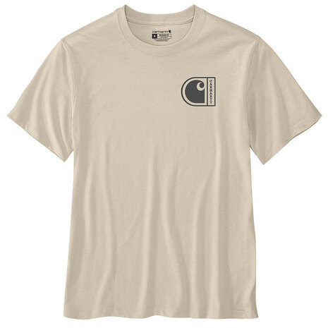 Carhartt Relaxed Fit Lightweight SS C Graphic Oat Milk T-Shirt Heren Carhartt Relaxed Fit Lightweight SS C Graphic Oat Milk T-Shirt Heren