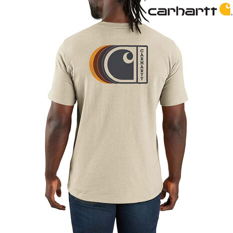 Carhartt Relaxed Fit Lightweight SS C Graphic Oat Milk T-Shirt Heren Carhartt Relaxed Fit Lightweight SS C Graphic Oat Milk T-Shirt Heren