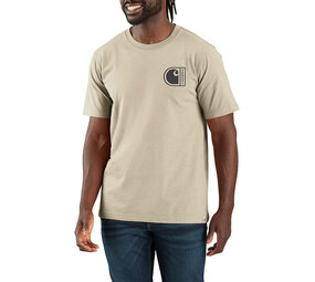 Carhartt Relaxed Fit Lightweight SS C Graphic Oat Milk T-Shirt Heren Carhartt Relaxed Fit Lightweight SS C Graphic Oat Milk T-Shirt Heren