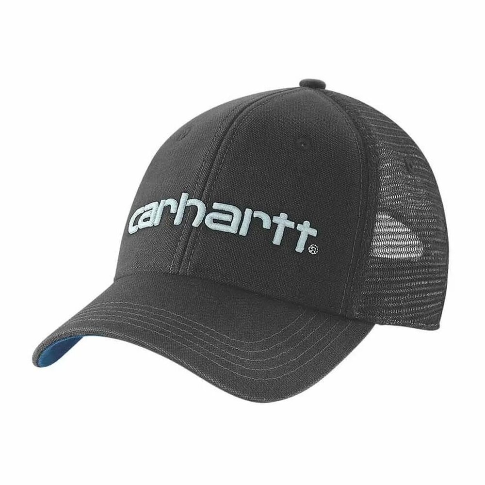 Carhartt Canvas Mesh Logo Graphic Black Dark Horizon Blue Cap Carhartt Canvas Mesh Logo Graphic Black Dark Horizon Blue Cap