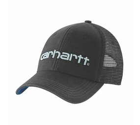 Carhartt Canvas Mesh Logo Graphic Black Dark Horizon Blue Cap Carhartt Canvas Mesh Logo Graphic Black Dark Horizon Blue Cap