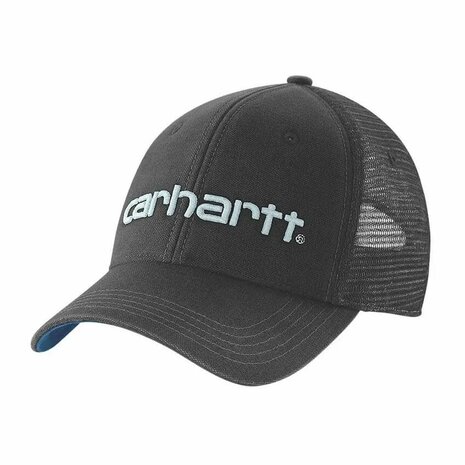 Carhartt Canvas Mesh Logo Graphic Black Dark Horizon Blue Cap Carhartt Canvas Mesh Logo Graphic Black Dark Horizon Blue Cap