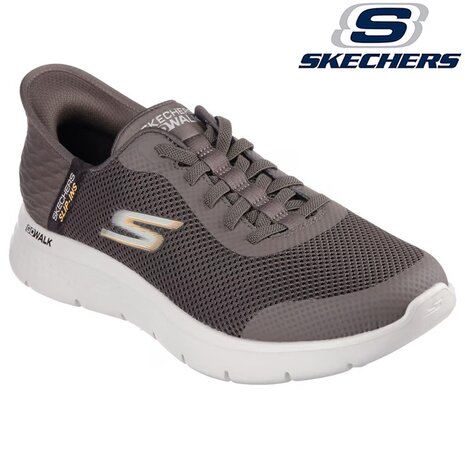 Skechers Slip-Ins Go Walk Flex Bruin Wandelsneakers Heren Skechers Slip-Ins Go Walk Flex Bruin Wandelsneakers Heren