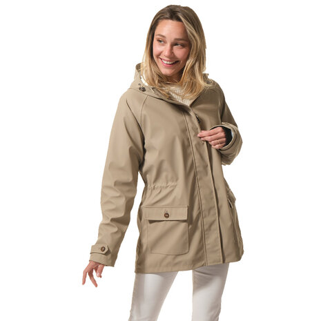 Hublot Lyvie Beige Regenjas met Capuchon Dames Hublot Lyvie Beige Regenjas met Capuchon Dames