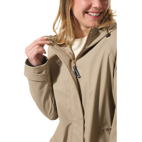 Hublot Lyvie Beige Regenjas met Capuchon Dames Hublot Lyvie Beige Regenjas met Capuchon Dames