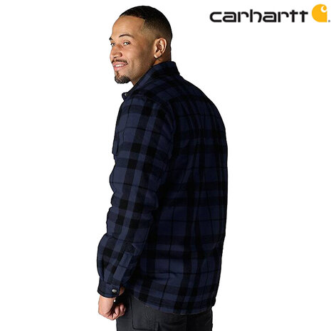 Carhartt Flannel Sherpa Lined Navy Shirt Jacket Heren