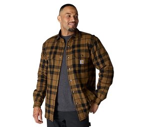 Carhartt Flannel Sherpa Lined Bruin Shirt Jacket Heren Carhartt Flannel Sherpa Lined Bruin Shirt Jacket Heren