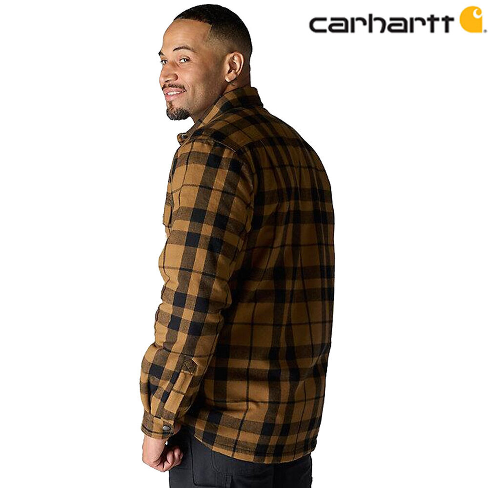 Carhartt Flannel Sherpa Lined Bruin Shirt Jacket Heren Carhartt Flannel Sherpa Lined Bruin Shirt Jacket Heren