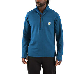 Carhartt Force Mock Neck Half Zip Dark Horizon Blue Shirt Heren Carhartt Force Mock Neck Half Zip Dark Horizon Blue Shirt Heren