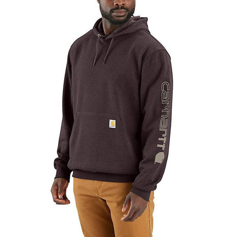 Carhartt Sleeve Logo Dark Sepia Hooded Sweatshirt Heren