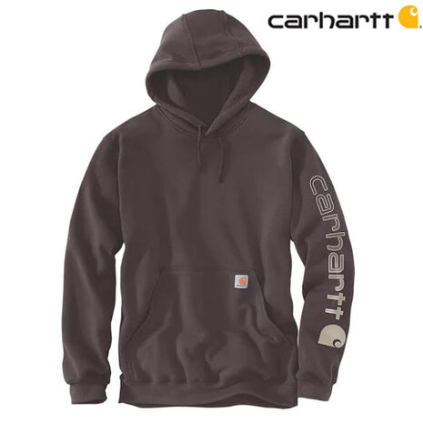 Carhartt Sleeve Logo Dark Sepia Hooded Sweatshirt Heren