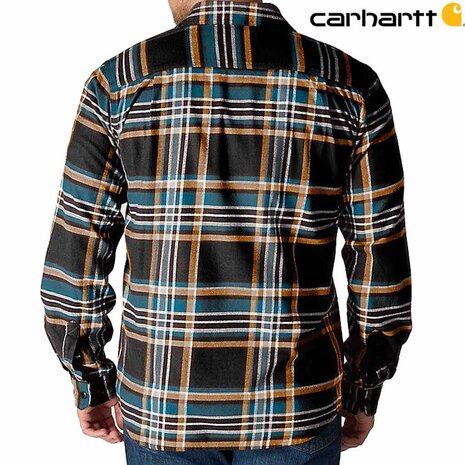 Carhartt RF Midweight Flannel Longsleeve Plaid Black Shirt Heren