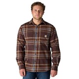 Carhartt RF Midweight Flannel Longsleeve Plaid Dark Sepia Shirt Heren