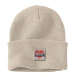 Carhartt Knit Heart Patch Beanie Oat Milk Muts Carhartt Knit Heart Patch Beanie Oat Milk Muts