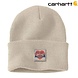 Carhartt Knit Heart Patch Beanie Oat Milk Muts Carhartt Knit Heart Patch Beanie Oat Milk Muts