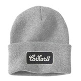 Carhartt Knit Cuffed Script Patch Beanie Heather Grey Muts Carhartt Knit Cuffed Script Patch Beanie Heather Grey Muts