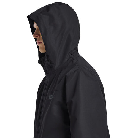 Jack Wolfskin Taubenberg Zwart 3-in-1 Winterjas Heren Jack Wolfskin Taubenberg Zwart 3-in-1 Winterjas Heren