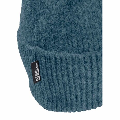 Jack Wolfskin Fuzzy Beanie Aluminium Blue Muts Jack Wolfskin Fuzzy Beanie Aluminium Blue Muts