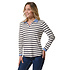 Valencia Ecru Marine Top met Chambray Kraag Dames Valencia Ecru Marine Top met Chambray Kraag Dames