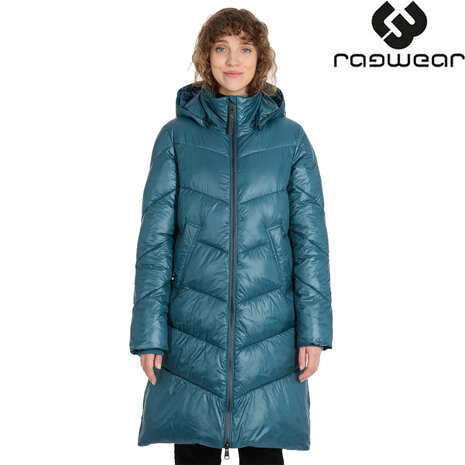 Ragwear Rebelka Shiny Ocean Green Winterjas Dames Ragwear Rebelka Shiny Ocean Green Winterjas Dames
