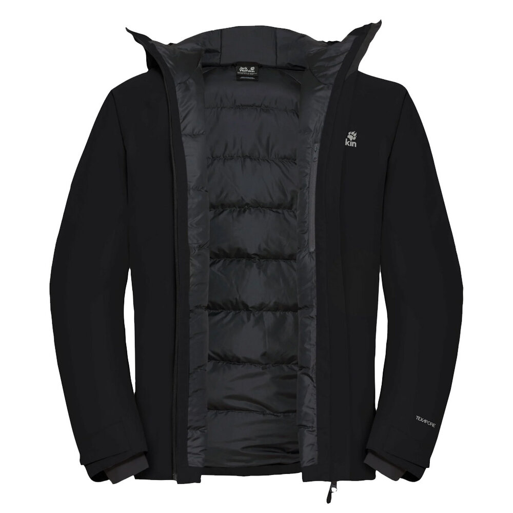 Jack Wolfskin Icecape 2l Ins Black Dons Winterjas Heren Jack Wolfskin Icecape 2l Ins Black Dons Winterjas Heren