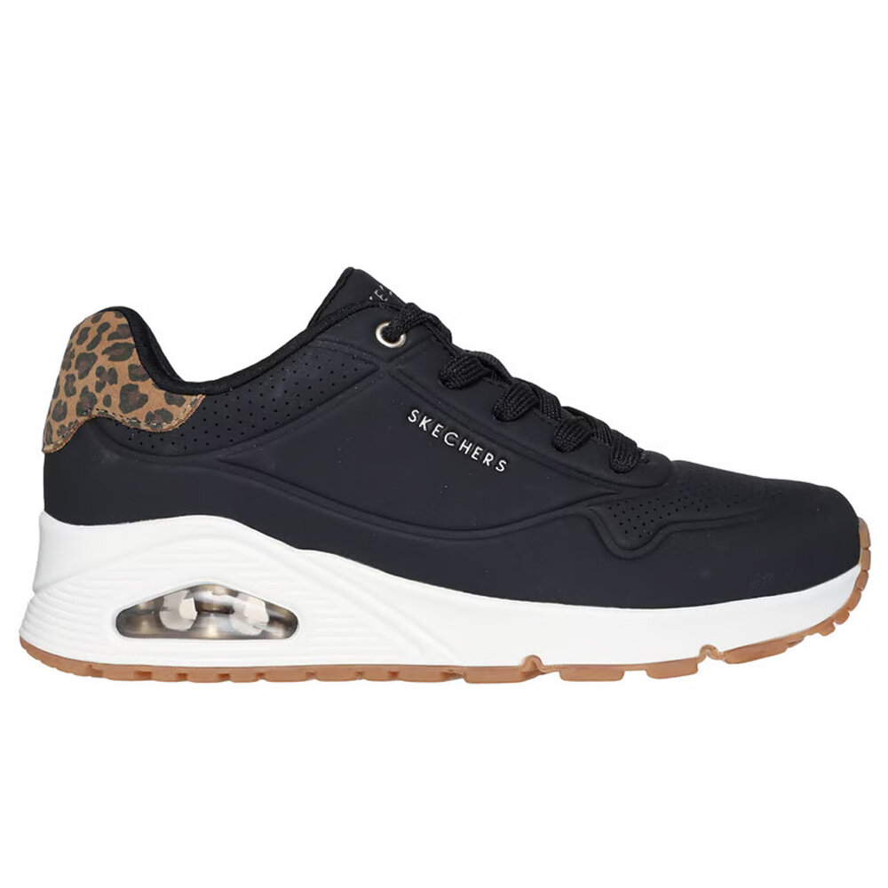 Skechers Uno Jungle Nite Black Leopard Wandelschoenen Dames Skechers Uno Jungle Nite Black Leopard Wandelschoenen Dames