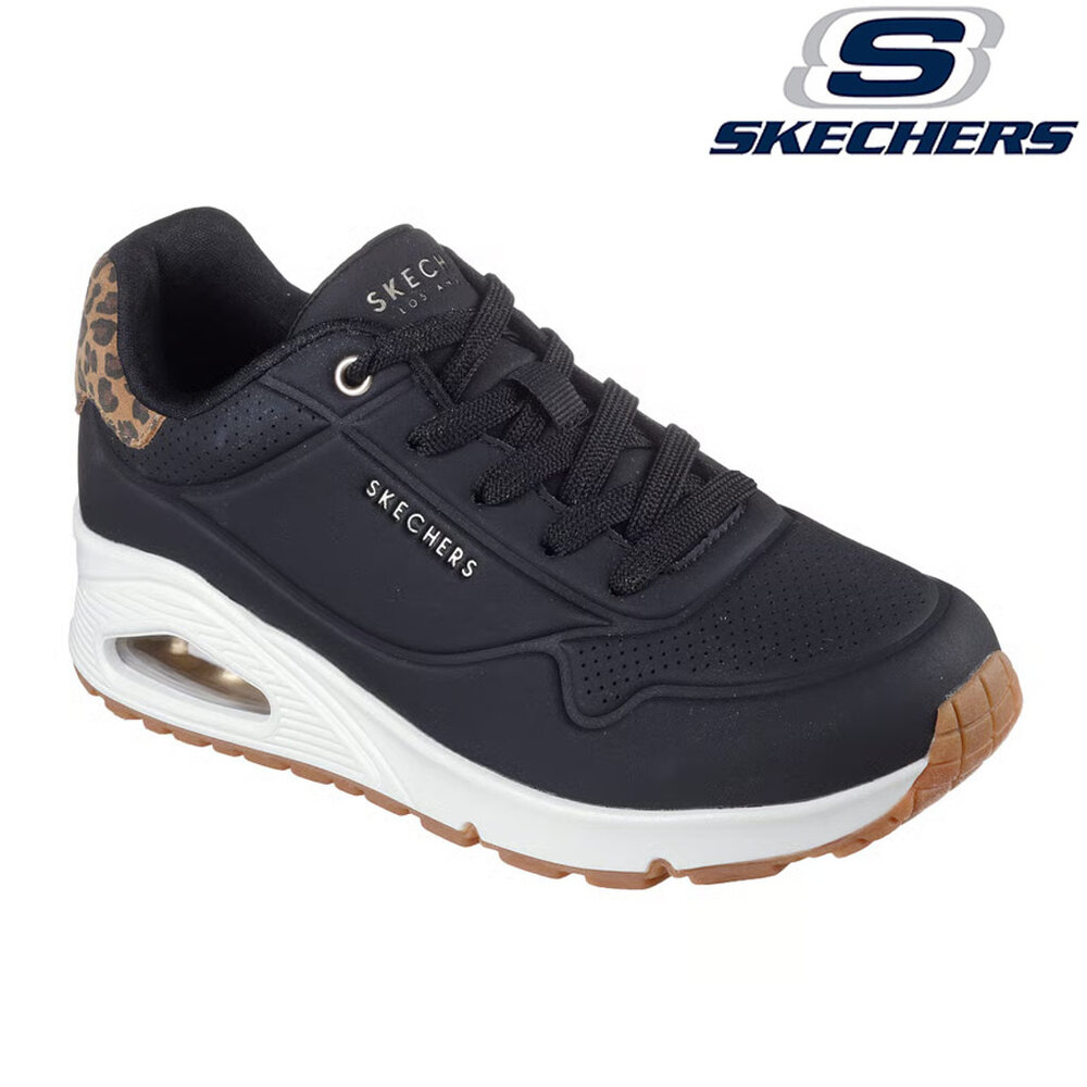 Skechers Uno Jungle Nite Black Leopard Wandelschoenen Dames Skechers Uno Jungle Nite Black Leopard Wandelschoenen Dames