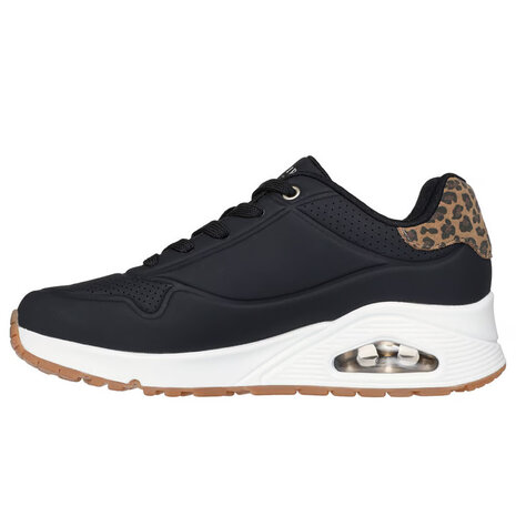 Skechers Uno Jungle Nite Black Leopard Wandelschoenen Dames Skechers Uno Jungle Nite Black Leopard Wandelschoenen Dames