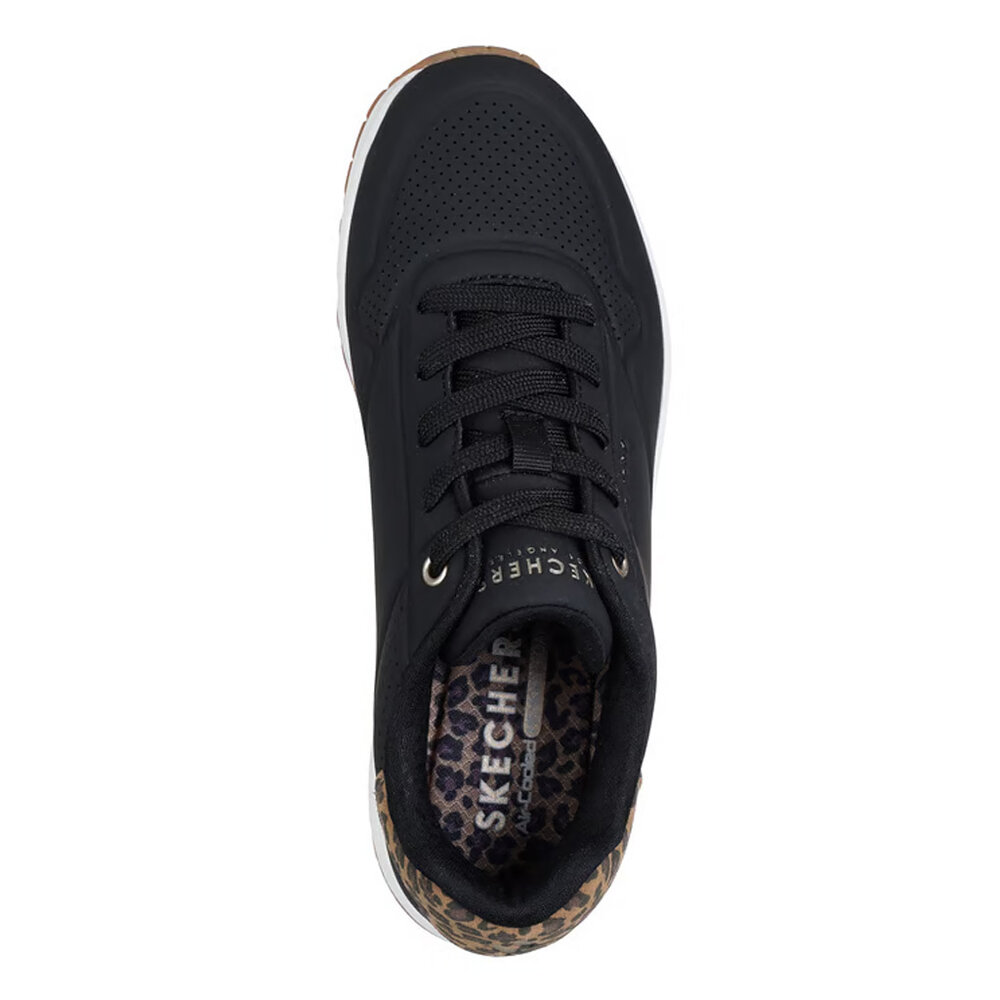Skechers Uno Jungle Nite Black Leopard Wandelschoenen Dames Skechers Uno Jungle Nite Black Leopard Wandelschoenen Dames