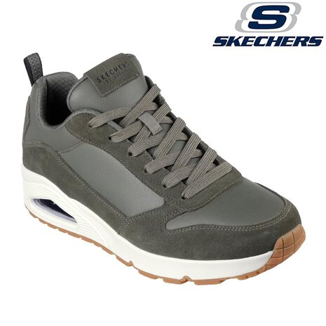 Skechers Uno Stacre Olive Wandelsneakers Heren Skechers Uno Stacre Olive Wandelsneakers Heren